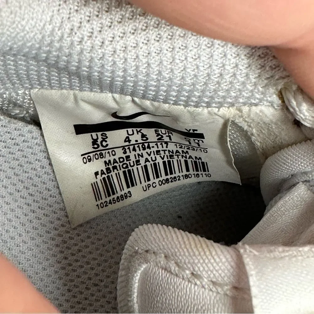 Nike Airforce 1 Low Triple White Leather Baby Sneaker Shoes, Size 5C
